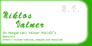 miklos valner business card